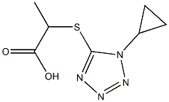 2-[(1-cyclopropyl-1H-tetrazol-5-yl)thio]propanoic acid 化学構造式