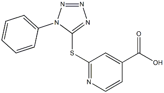 2-[(1-phenyl-1H-1,2,3,4-tetrazol-5-yl)sulfanyl]pyridine-4-carboxylic acid,,结构式