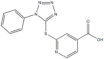 2-[(1-phenyl-1H-1,2,3,4-tetrazol-5-yl)sulfanyl]pyridine-4-carboxylic acid 结构式