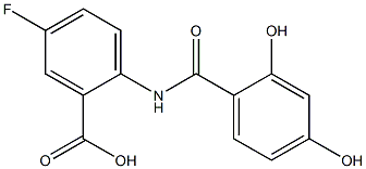 2-[(2,4-dihydroxybenzene)amido]-5-fluorobenzoic acid Structure