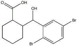 2-[(2,5-dibromophenyl)(hydroxy)methyl]cyclohexane-1-carboxylic acid,,结构式