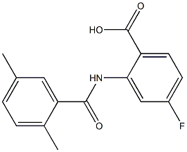 2-[(2,5-dimethylbenzene)amido]-4-fluorobenzoic acid Struktur