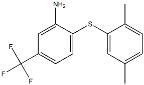 2-[(2,5-dimethylphenyl)sulfanyl]-5-(trifluoromethyl)aniline,,结构式