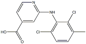 2-[(2,6-dichloro-3-methylphenyl)amino]pyridine-4-carboxylic acid,,结构式