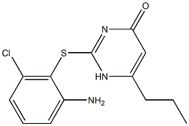 2-[(2-amino-6-chlorophenyl)sulfanyl]-6-propyl-1,4-dihydropyrimidin-4-one 结构式