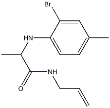 2-[(2-bromo-4-methylphenyl)amino]-N-(prop-2-en-1-yl)propanamide 结构式