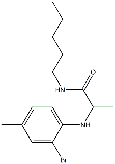 2-[(2-bromo-4-methylphenyl)amino]-N-pentylpropanamide,,结构式