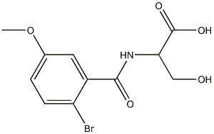 2-[(2-bromo-5-methoxybenzoyl)amino]-3-hydroxypropanoic acid Structure