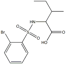 2-[(2-bromobenzene)sulfonamido]-3-methylpentanoic acid Struktur