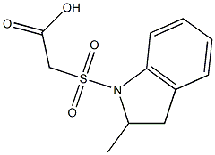 2-[(2-methyl-2,3-dihydro-1H-indole-1-)sulfonyl]acetic acid Struktur