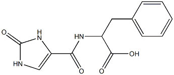 2-[(2-oxo-2,3-dihydro-1H-imidazol-4-yl)formamido]-3-phenylpropanoic acid,,结构式