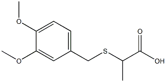 2-[(3,4-dimethoxybenzyl)thio]propanoic acid 化学構造式