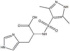 2-[(3,5-dimethyl-1H-pyrazole-4-)sulfonamido]-3-(1H-imidazol-4-yl)propanoic acid Structure