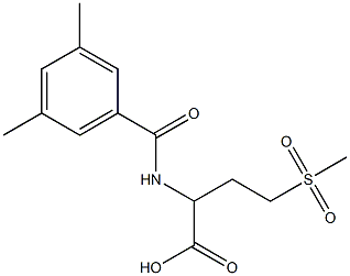 2-[(3,5-dimethylphenyl)formamido]-4-methanesulfonylbutanoic acid 化学構造式