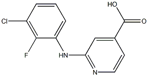 2-[(3-chloro-2-fluorophenyl)amino]pyridine-4-carboxylic acid 结构式