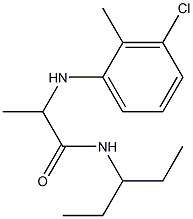 2-[(3-chloro-2-methylphenyl)amino]-N-(pentan-3-yl)propanamide,,结构式