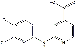 2-[(3-chloro-4-fluorophenyl)amino]pyridine-4-carboxylic acid,,结构式