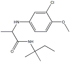 2-[(3-chloro-4-methoxyphenyl)amino]-N-(2-methylbutan-2-yl)propanamide Structure