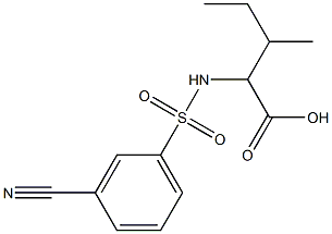 2-[(3-cyanobenzene)sulfonamido]-3-methylpentanoic acid,,结构式