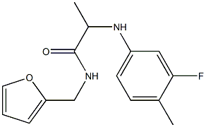 2-[(3-fluoro-4-methylphenyl)amino]-N-(furan-2-ylmethyl)propanamide 化学構造式