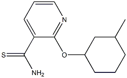 2-[(3-methylcyclohexyl)oxy]pyridine-3-carbothioamide 结构式