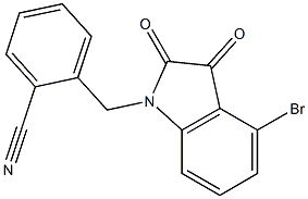 2-[(4-bromo-2,3-dioxo-2,3-dihydro-1H-indol-1-yl)methyl]benzonitrile,,结构式