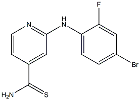 2-[(4-bromo-2-fluorophenyl)amino]pyridine-4-carbothioamide Struktur