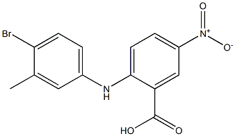 2-[(4-bromo-3-methylphenyl)amino]-5-nitrobenzoic acid,,结构式