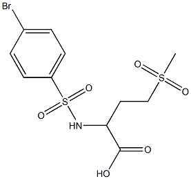 2-[(4-bromobenzene)sulfonamido]-4-methanesulfonylbutanoic acid Struktur
