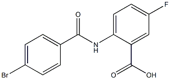 2-[(4-bromobenzoyl)amino]-5-fluorobenzoic acid 化学構造式