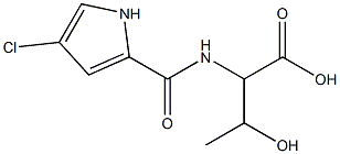 2-[(4-chloro-1H-pyrrol-2-yl)formamido]-3-hydroxybutanoic acid Struktur