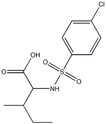 2-[(4-chlorobenzene)sulfonamido]-3-methylpentanoic acid,,结构式