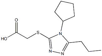 2-[(4-cyclopentyl-5-propyl-4H-1,2,4-triazol-3-yl)sulfanyl]acetic acid Struktur