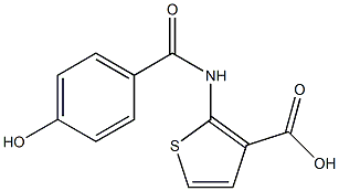 2-[(4-hydroxybenzene)amido]thiophene-3-carboxylic acid,,结构式