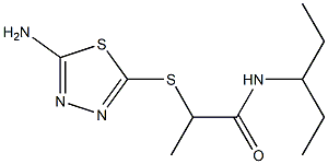 2-[(5-amino-1,3,4-thiadiazol-2-yl)sulfanyl]-N-(pentan-3-yl)propanamide 结构式