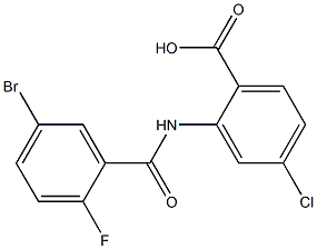 2-[(5-bromo-2-fluorobenzene)amido]-4-chlorobenzoic acid 化学構造式
