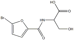 2-[(5-bromo-2-furoyl)amino]-3-hydroxypropanoic acid 结构式