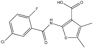 2-[(5-chloro-2-fluorobenzene)amido]-4,5-dimethylthiophene-3-carboxylic acid|