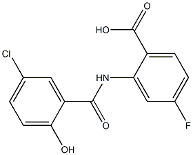 2-[(5-chloro-2-hydroxybenzene)amido]-4-fluorobenzoic acid Structure