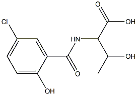 2-[(5-chloro-2-hydroxybenzoyl)amino]-3-hydroxybutanoic acid Struktur