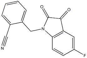 2-[(5-fluoro-2,3-dioxo-2,3-dihydro-1H-indol-1-yl)methyl]benzonitrile,,结构式