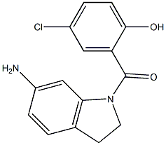 2-[(6-amino-2,3-dihydro-1H-indol-1-yl)carbonyl]-4-chlorophenol 化学構造式