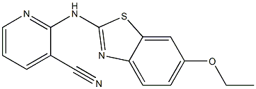 2-[(6-ethoxy-1,3-benzothiazol-2-yl)amino]pyridine-3-carbonitrile 化学構造式