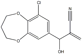 2-[(9-chloro-3,4-dihydro-2H-1,5-benzodioxepin-7-yl)(hydroxy)methyl]prop-2-enenitrile 化学構造式