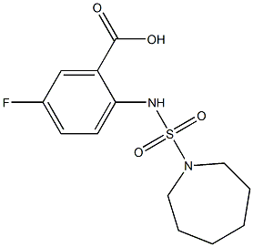 2-[(azepane-1-sulfonyl)amino]-5-fluorobenzoic acid 结构式