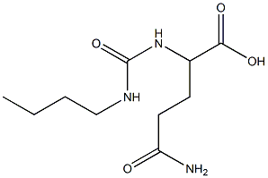 2-[(butylcarbamoyl)amino]-4-carbamoylbutanoic acid 化学構造式