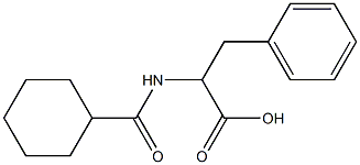 2-[(cyclohexylcarbonyl)amino]-3-phenylpropanoic acid 化学構造式