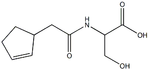 2-[(cyclopent-2-en-1-ylacetyl)amino]-3-hydroxypropanoic acid Structure