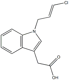 2-[1-(3-chloroprop-2-en-1-yl)-1H-indol-3-yl]acetic acid 结构式