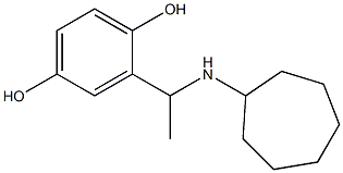 2-[1-(cycloheptylamino)ethyl]benzene-1,4-diol 化学構造式